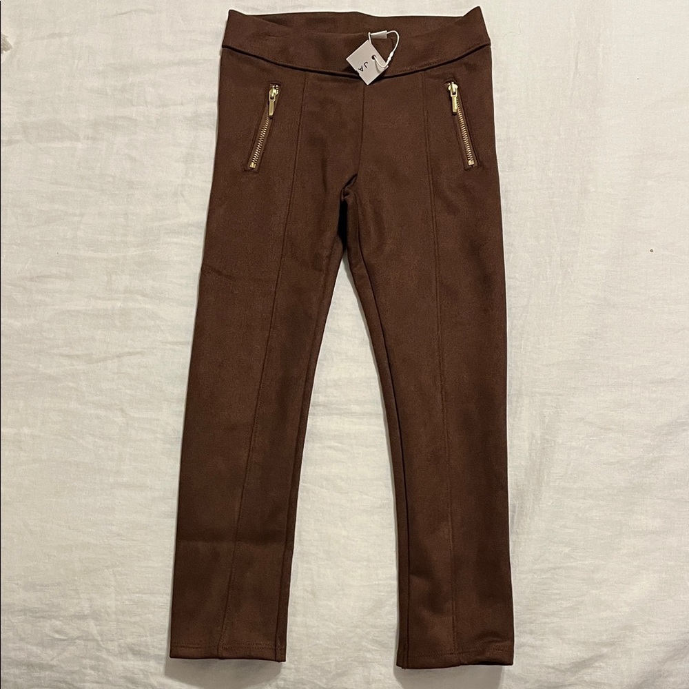 Janie and Jack New with tags Kids Brown Pull-On Ponte Leggings with Zip Pockets